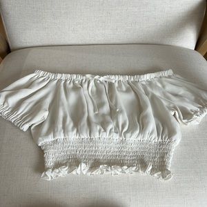 Aritzia Sunday Best off the shoulder crop top